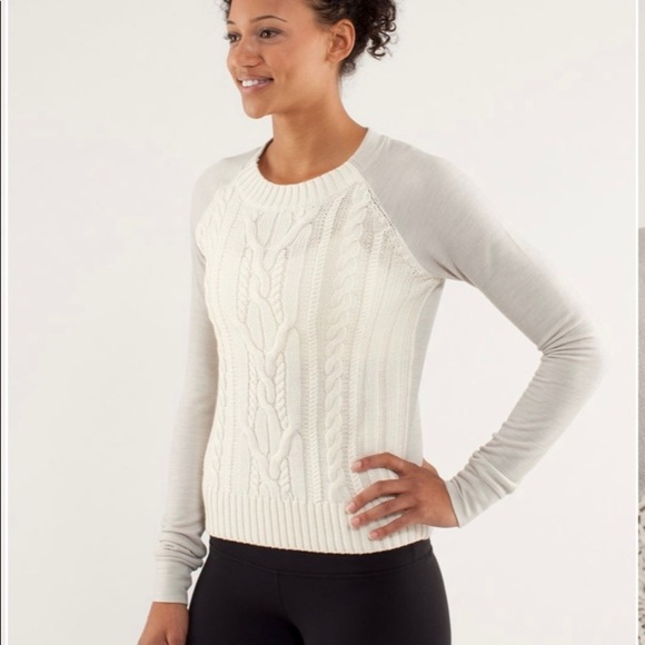 Lululemon St Moritz Cable Knit Wool French Sweater - Picture 4 of 13
